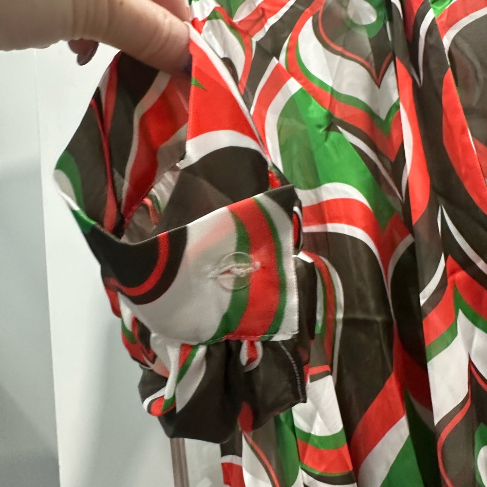 Multicolor Abstract Patterned Women's Oversized T… - image 6